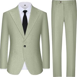 Traje de Lino para Hombre, Corte Entallado, 2 Piezas - Product Image 1