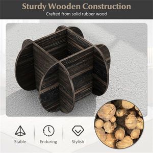 Mesa de Cóctel de Madera con Base en Forma de Cruz Resistente, Capacidad de 220 lb, Estructura de Madera de Caucho/Contrachapado/MDF - Product Image 5