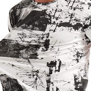 T-shirt à manches courtes pour homme en coton/fibre de bambou respirant, imprimé par sublimation, qualité OEM, style hip-hop - Product Image 5