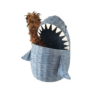 Cesta de Almacenamiento de Mimbre Hecha a Mano con Forma de Tiburón y Tapa para Organizar Juguetes de Niños y Decoración de Cuarto Infantil - Product Image 4
