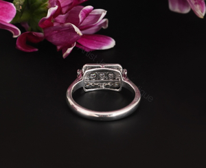 Minimal Diamond Cluster <b>Ring</b> 0.20 Ct Natural Diamonds Petite Dainty Engagement <b>Ring</b> - Product Image 4