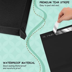Sobres de Plástico Negro para Envíos, con Grosor de 2.36mil, Bolsas de Envío Impermeables y Resistentes a Desgarros para Ropa - Product Image 4