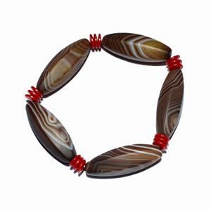 Pulsera de Ágata Facetada con Banda - Accesorio de Moda de Cristal Marrón - Product Image 2