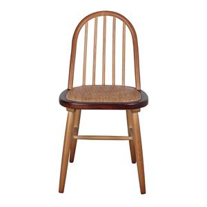 Chaise de salle à manger en teck massif avec assise en rotin naturel et assise confortable pour restaurant moderne, café et mobilier de salle à manger - Product Image 3