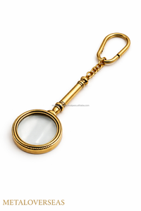 Mini magnifying glass keychain gold finish metal magnifier <b>key</b> <b>holder</b> portable reading magnifier keyring for daily use - Product Image 6