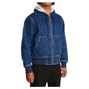 Veste en jean pour homme OEM/ODM, col rabattu, respirante, coupe-vent, logo frontal, style urbain, tenue de soirée, collection Printemps 2026 - Product Image 2
