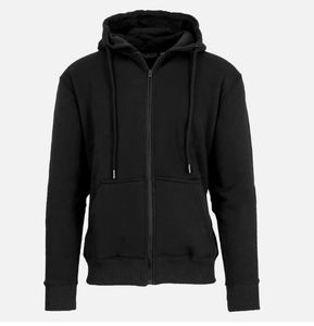 Sweat-shirt à capuche zippé pour homme, vert olive, coupe classique, couleur unie, décontracté, en molleton tricoté, pour l'automne - Product Image 3