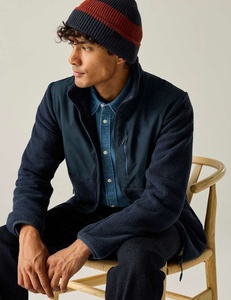 <b>Mens</b> Two Tone Fleece <b>Jacket</b> Full Zip <b>Sherpa</b> Lined Outerwear Regular Fit for Autumn Outdoor Wear 2026 - Product Image 3