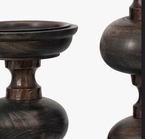 Ensemble de 3 bougeoirs modernes de luxe avec base en bois, décoratifs pour la maison, la table et l'entrée, à prix avantageux - Product Image 3