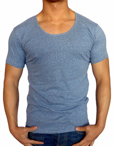 เสื้อยืดคอกลมแบบลำลอง แฟชั่นเรียบง่าย สไตล์มัสเซิล สำหรับผู้ชาย เสื้อยืดแขนสั้นคุณภาพดีที่สุด AI-TS-201 - Product Image 4