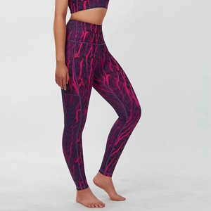 Women's High Waist <b>Yoga</b> Leggings Sublimated Sports Fitness Workout <b>Pants</b> Solid Pattern at Wholesale - Product Image 4