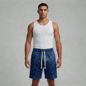 Shorts en maille unisexe Pro Performance Snow Cheetah Print Sublimation, vêtements décontractés avec imprimé animal audacieux et cordon de serrage réglable - Product Image 5