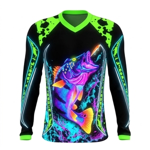 Camiseta de pesca de manga larga para hombre, con protección UV, cómoda y de ajuste cómodo para actividades al aire libre. - Product Image 1
