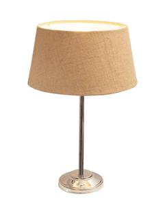 Modern Table Lamp With Beige Fabric Drum Shade Stainless Steel Base Warm White <b>Light</b> For Bedroom Decorative <b>Lighting</b> - Product Image 3