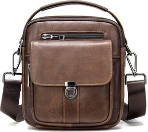 Spot Custom Black Fashion Vintage England Style Zipper Genuine Leather 14.2 Inch Computer Clutch <b>Bag</b> Polyester Multi-Compartment - Product Image 1