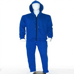 Ensemble de survêtement unisexe léger GSM bleu roi, jogging et sweat à capuche respirant, coupe régulière, couleur et logo personnalisables, 100% coton biologique, vente en gros - Product Image 1