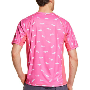 เสื้อรัดรูปแขนสั้นสีชมพูสำหรับผู้ชาย ยี่ห้อ OEM แบบซับลิเมชั่น เหมาะสำหรับออกกำลังกาย เล่นกีฬา และเล่นเวท - Product Image 4