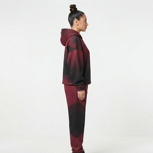 <b>Women</b> Sublimated Pullover Hooded Tracksuit Full Length Sweat Hood <b>Jogger</b> Pants Set Casual Breathable Polyester <b>Fleece</b> Ladies Set - Product Image 3