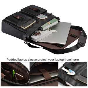 Outdoor Use New Arrivals Nylon Made Waterproof Leather Laptop Bags Customized Trendy Leather Laptop Bags Leather Fitness Bags - Product Image 6