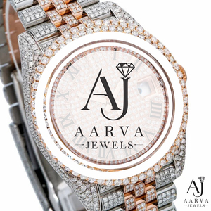 Diamond Inlay Stainless Steel <b>Mechanical</b> <b>Watch</b> 20mm Band 30mm Dial Luxury Fashion Jewelry Style Two Tone Dial - Product Image 2