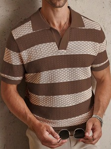 Chemises en tricot multicolores tendance pour hommes, style professionnel et élégant, un polo simple pour hommes, nouvelle collection - Product Image 5