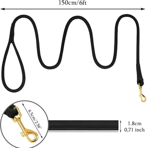 Hot Sale Luxury Custom Made Low MOQ Heavy Duty Leather Dog Leash Customized Color And Logo Leather Dog Leash - Product Image 3