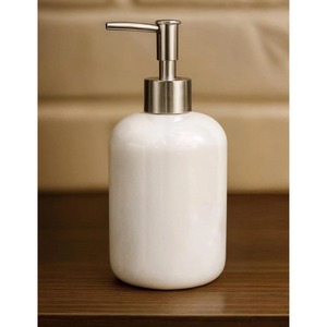High Marble Bathroom Set 4-Piece Round Soap Dispenser <b>Toothbrush</b> <b>Holder</b> Tray Minimalist Style Easy To Clean - Product Image 2
