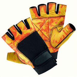 Gants d'haltérophilie imprimés pour entraînement, gants de fitness demi-doigts avec support de poignet, antidérapants en cuir, par sublimation - Product Image 1