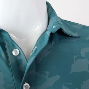 Camisa de Hombre de Verano, Transpirable, Tejida, 160g, Poliéster/Algodón Satinado, Lisa, Casual, Antiarrugas, con un Solo Botón y Cuello Camisero - Product Image 4