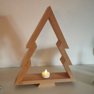 Árbol de Navidad Clásico de Madera para Interiores y Exteriores, Colgante o de Mesa, para Decoración de Hogar, Jardín, Fiestas Navideñas - Product Image 1