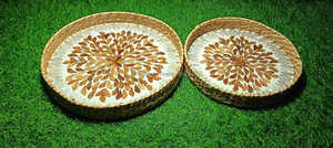 Juego de bandejas de caña de ratán y nácar, bandejas de postre hechas a mano ecológicas para celebraciones de Ramadán, regalos de Eid y bodas - Product Image 4