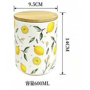 กล่องเก็บของลายเลมอน กล่องจัดระเบียบครัว ภาชนะเซรามิกสำหรับเก็บของในครัว - Product Image 5