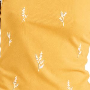 Débardeur côtelé pour femme, jaune doré et blanc, sans manches, brodé, décontracté, été, coupe ajustée, coton extensible, vêtements personnalisés OEM - Product Image 6