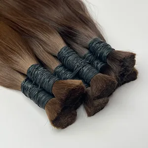 APOGROUP ขายส่งผมต่อเวียดนามแท้ 100% แบบ Super Double Drawn เย็บด้วยเครื่องจักรแบบ Double Weft น้ำหนัก 100 กรัม สีดำธรรมชาติ แบบดัดได้ - Product Image 1
