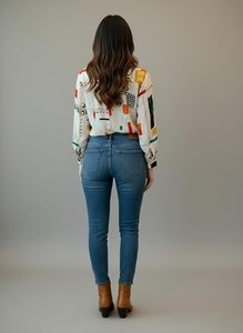 Women's Relaxed Fit Printed Shirt – Full Sleeve Button-Up Soft Fabric Everyday Fashion <b>Top</b> - Product Image 3