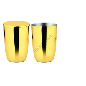 Vajilla de Acero Inoxidable de Alta Calidad, Juego de 2 Piezas con Tapa de Acero Inoxidable, Color Dorado, Diseño Clásico y Elegante - Product Image 1