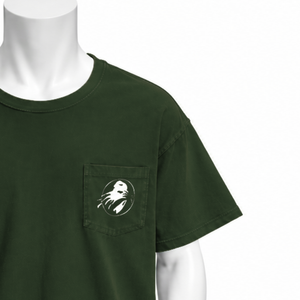 <b>Olive</b> <b>Green</b> Weathered Pocket Tee Garment Washed Cotton Short Sleeve <b>T</b> <b>Shirt</b> Relaxed Fit Chest Pocket Vintage Casual Streetwear - Product Image 5
