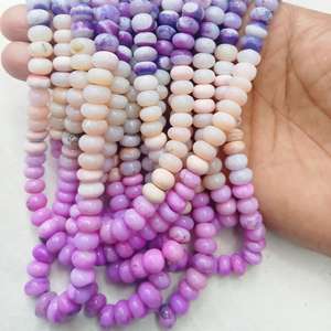 Collier multi-gemmes en rondelles, perles opale arc-en-ciel, 16 pouces, pour la fabrication de bijoux, vente en gros - Product Image 1