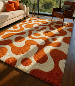 Alfombra de Lana Moderna, Geométrica, Resistente, Antideslizante y Fácil de Limpiar para Vestíbulo de Hotel, Área de Comedor, Pelo Grueso, Precio de Exportación - Product Image 4