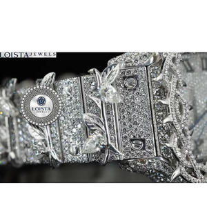 Montre de luxe de qualité supérieure sertie de diamants, idéale pour les cadeaux et les occasions spéciales, disponible à prix d'exportation depuis l'Inde. - Product Image 4