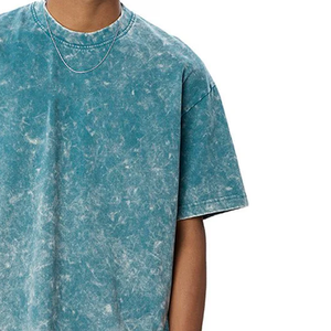Camiseta de Hombre Nueva, Ligera, de Alta Calidad, de Secado Rápido, de Tela de Algodón, Lavada con Ácido, Talla Grande, al por Mayor, Informal y Urbana - Product Image 3