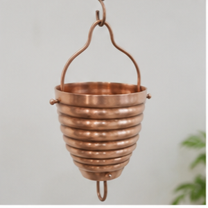 Chaîne de pluie en cuivre suspendue pour seau, décoration de jardin extérieur, style simple - Product Image 4