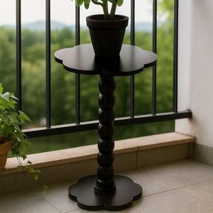 Black Metal Flower Shape Durable Floor Mount Plant Stand Decorative Succulent Holder Desktop Display <b>Table</b> for Home Garden - Product Image 2