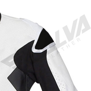 Combinaison de course moto unisexe blanche et noire à manches longues, respirante, color-block, en modal, une pièce (veste et pantalon), toutes saisons - Product Image 2