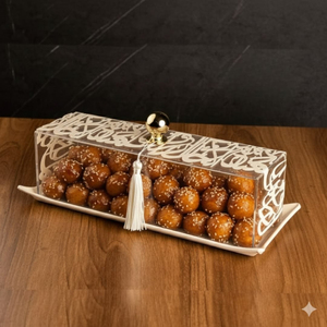 Plateau de service réutilisable en métal pour dattes, noix, bonbons et fruits secs – Organisateur de table pour la maison, l'Aïd et le Ramadan - Product Image 4