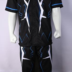 ชุดกีฬาผ้าโพลีเอสเตอร์ระบายอากาศได้ดีมีกระดุมและกางเกงสำหรับฝึกซ้อมแบบทีมและกีฬาเบสบอลกลางแจ้ง - Product Image 2