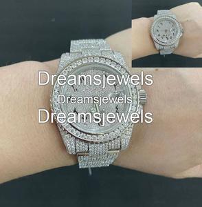 Customize Fully Iced Out Vvs <b>Stainless</b> <b>Steel</b> Round Analog Glass 5mm Quartz Luxury Antique Hip Hop Watch - Product Image 2