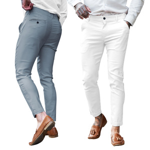 กางเกงขายส่งจากโรงงาน OEM กางเกงผู้ชายผ้าสเตรช ระบายอากาศ แห้งเร็ว ทรงตรง สวมใส่ได้ทั้งแบบทางการและลำลอง - Product Image 1