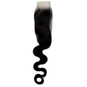 Cierre de encaje transparente de 24 pulgadas 2x6, cabello indio virgen ondulado natural negro, cierre de una sola capa - Product Image 1