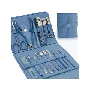 <b>Pedicure</b> Kit 16 Pieces Stainless Steel Nail Scissors Manicure&<b>Pedicure</b> Kit Blue Manicure <b>Set</b> Professional Nail Clippers - Product Image 1